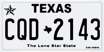 TX license plate CQD2143