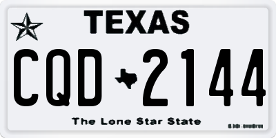 TX license plate CQD2144