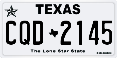 TX license plate CQD2145