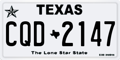 TX license plate CQD2147