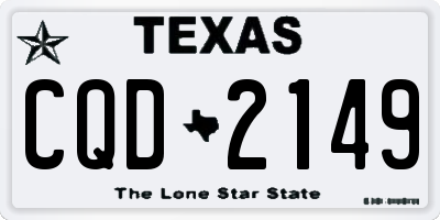 TX license plate CQD2149