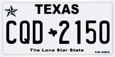 TX license plate CQD2150
