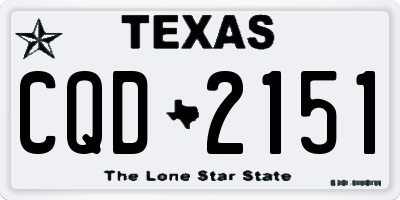TX license plate CQD2151