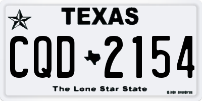 TX license plate CQD2154