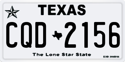 TX license plate CQD2156