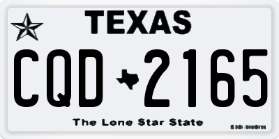 TX license plate CQD2165