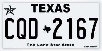 TX license plate CQD2167