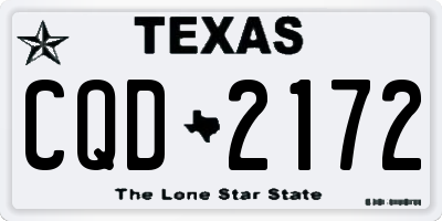 TX license plate CQD2172