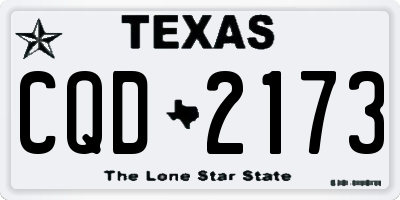 TX license plate CQD2173
