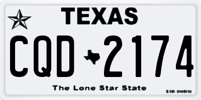 TX license plate CQD2174