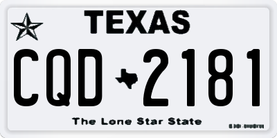 TX license plate CQD2181