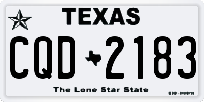 TX license plate CQD2183