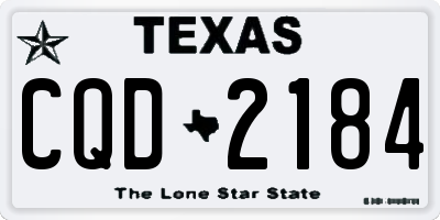 TX license plate CQD2184