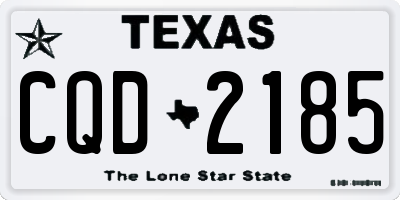 TX license plate CQD2185