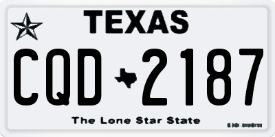 TX license plate CQD2187