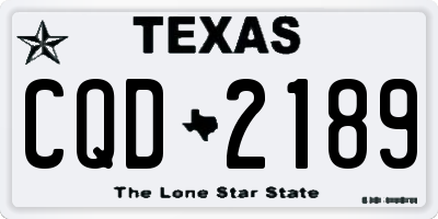 TX license plate CQD2189