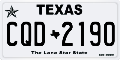 TX license plate CQD2190