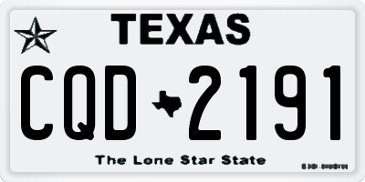 TX license plate CQD2191