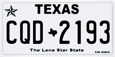 TX license plate CQD2193