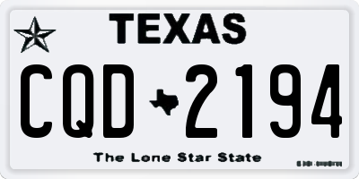 TX license plate CQD2194