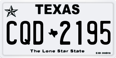 TX license plate CQD2195