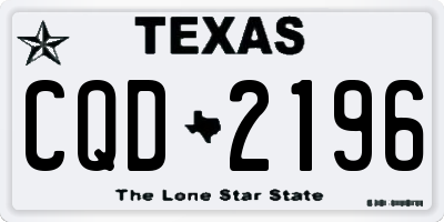 TX license plate CQD2196