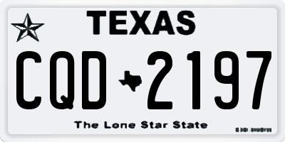 TX license plate CQD2197