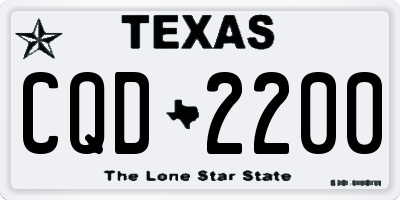 TX license plate CQD2200
