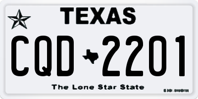 TX license plate CQD2201