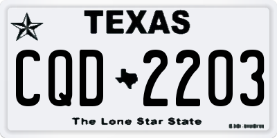 TX license plate CQD2203