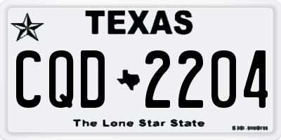 TX license plate CQD2204
