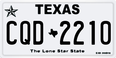 TX license plate CQD2210