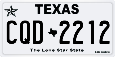 TX license plate CQD2212