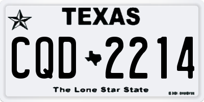 TX license plate CQD2214