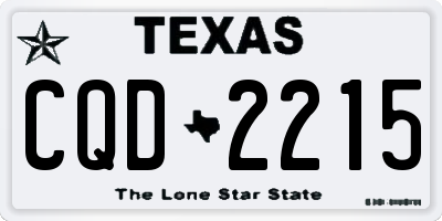 TX license plate CQD2215