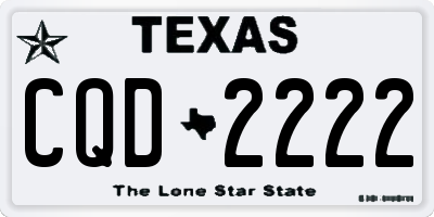 TX license plate CQD2222