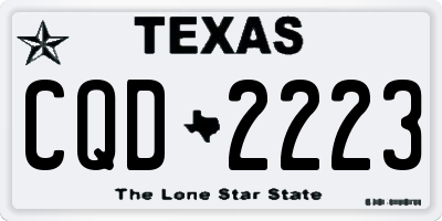 TX license plate CQD2223
