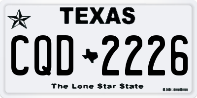TX license plate CQD2226