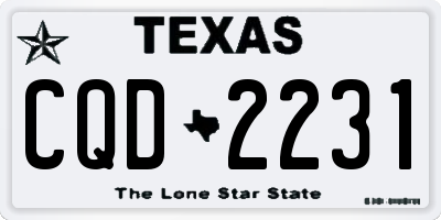 TX license plate CQD2231