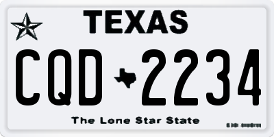 TX license plate CQD2234