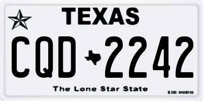 TX license plate CQD2242