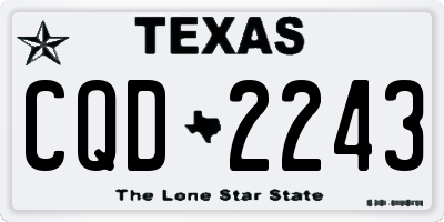 TX license plate CQD2243