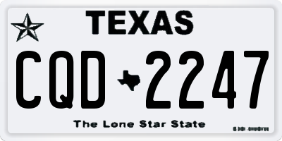 TX license plate CQD2247