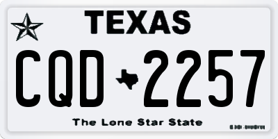 TX license plate CQD2257