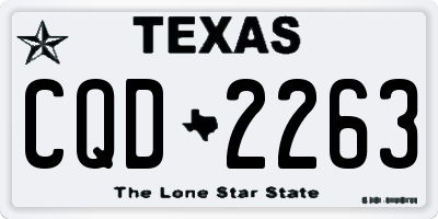 TX license plate CQD2263