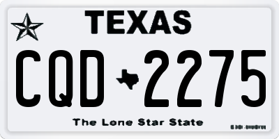 TX license plate CQD2275