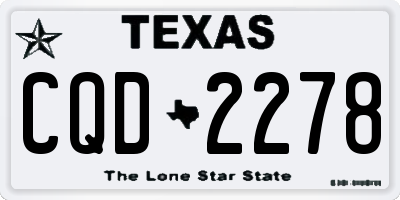 TX license plate CQD2278