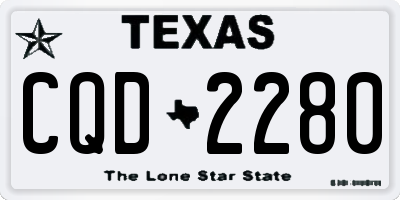 TX license plate CQD2280