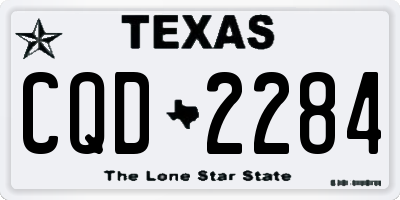 TX license plate CQD2284