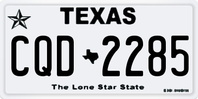 TX license plate CQD2285